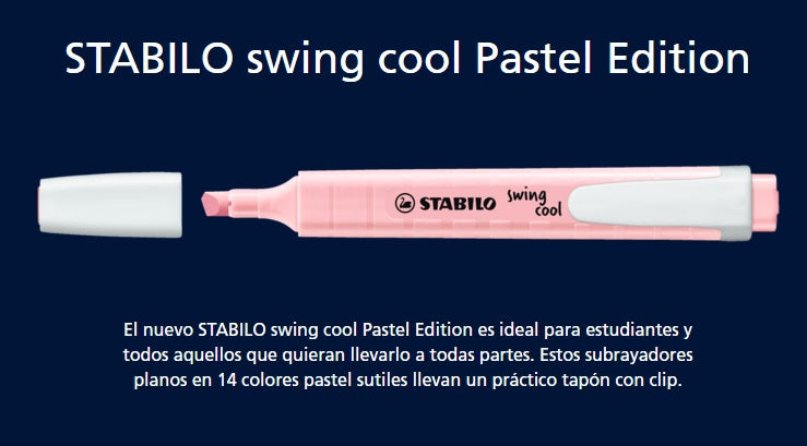 Marcador Resaltador Stabilo Swing Cool Pastel Pink Blush 126/8