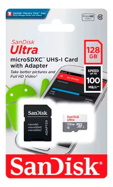 Sandisk Memoria Micro Sd 128 Gb 100mbps