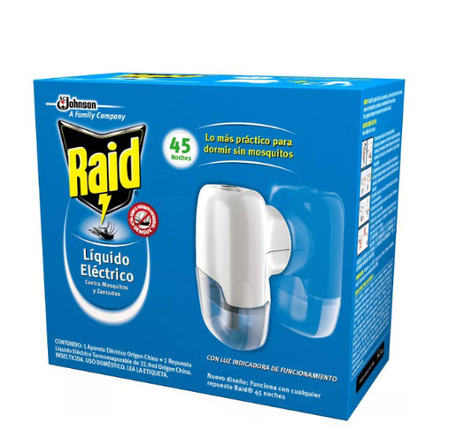 Raid 45 Noches Eléctrico Mata Mosquitos y Zancudos + Difusor