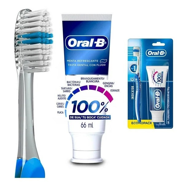 Kit de Higiene Bucal Oral-B  Pasta Dental Indicator 66ml + Cepillo Dental Indicator