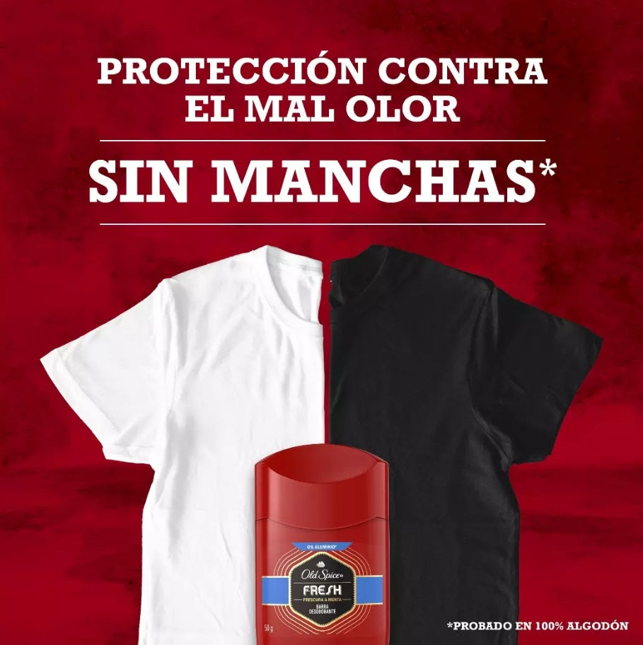 Desodorante En Barra Old Spice Fresh Frescura & Menta De 50g