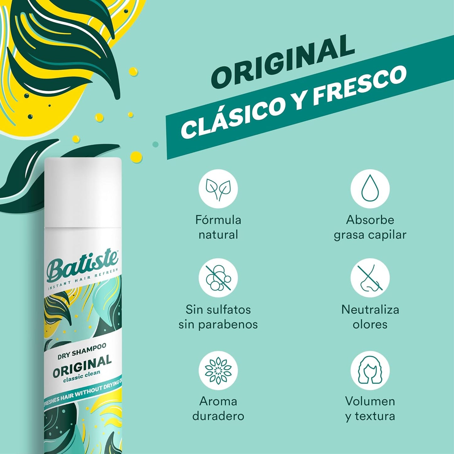 Batiste Shampoo en Seco Fragancia Citrus Aerosol Original 200ml