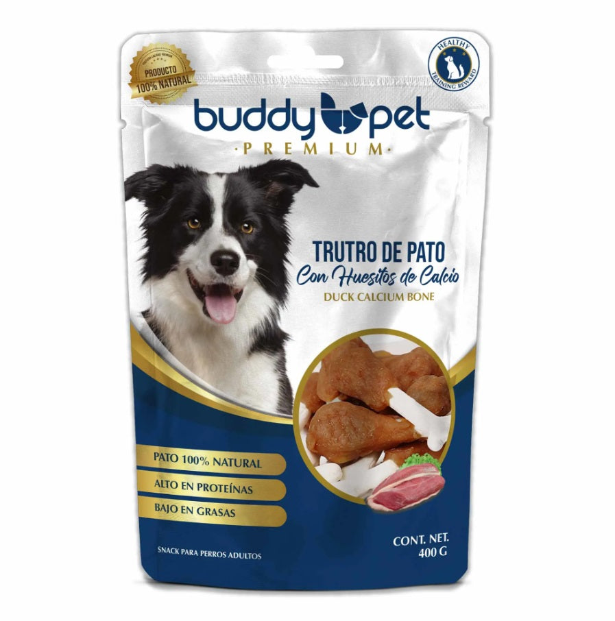 Snack Perro Truto De Pato Con Huesito Buddy Pet 400Gr.