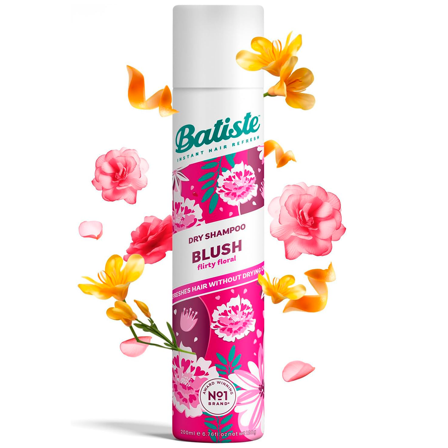 Batiste Blush, Shampoo En Seco Floral, Limpia y Refresca El Cabello Aerosol 200ml.