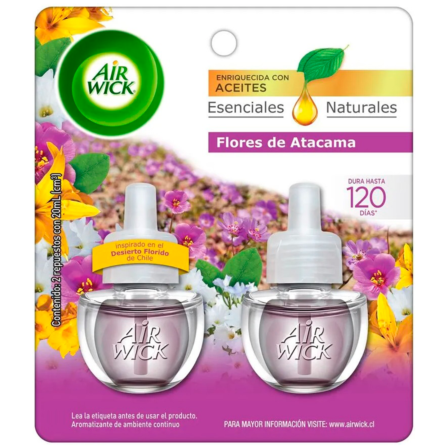 Air Wick Aromatizante ambiental repuesto  Flores De Atacama (2 x 20 ml)