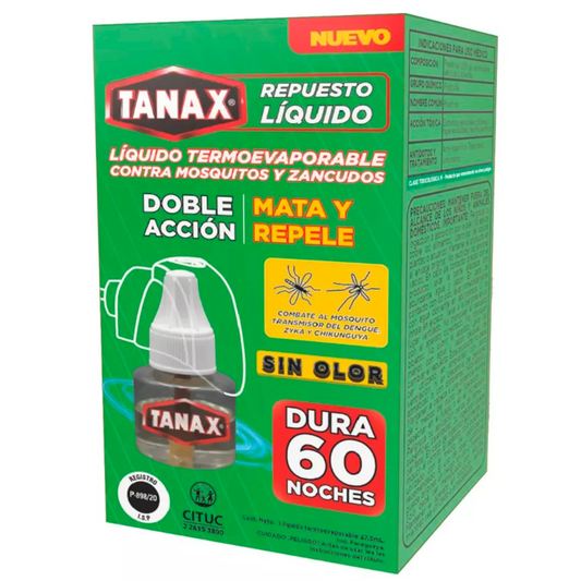 Tanax Repuesto Liquido Contra Mosquitos Y Zancudos 27.5ml