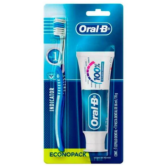 Kit de Higiene Bucal Oral-B  Pasta Dental Indicator 66ml + Cepillo Dental Indicator