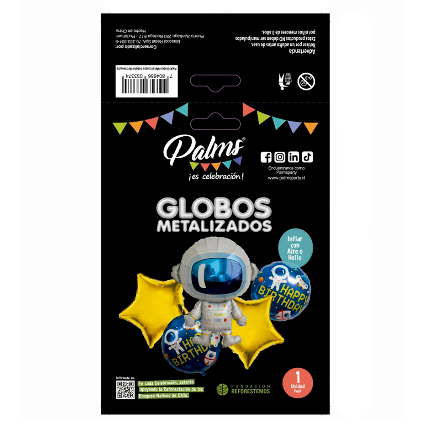 Pack De Globos Temática Universo Astronauta Aluminio Palms