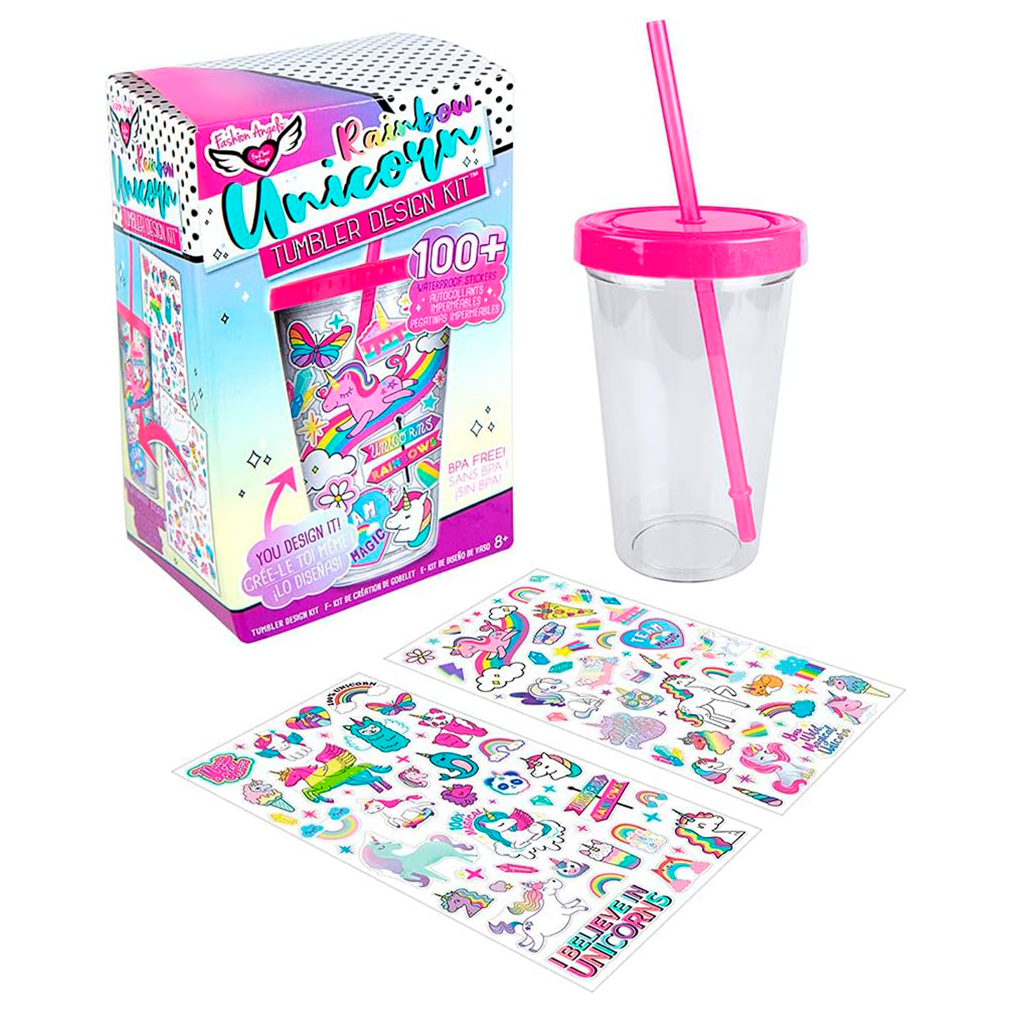 Fashion Angels Kit De Diseño Rainbow Unicorn Vaso